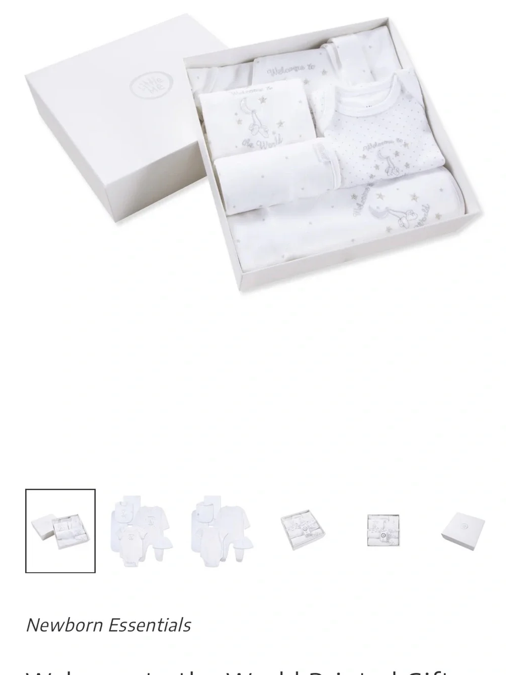 Little Me White and Gray Newborn Gift Set